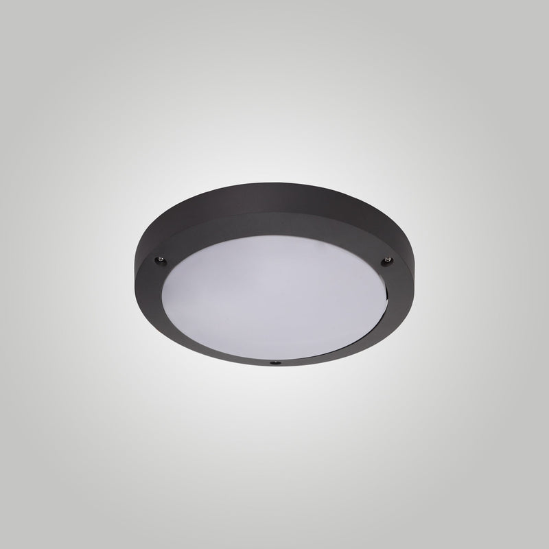 Deco Daru Plain Bulkhead Wall Lamp, 1 Light E27, Anthracite, IP54 • D0465