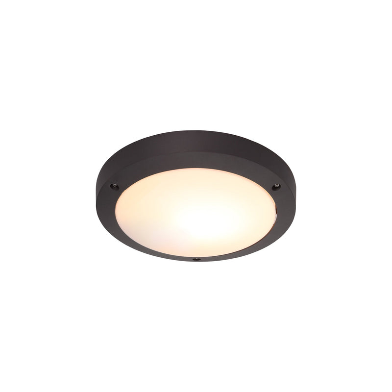 Deco Daru Plain Bulkhead Wall Lamp, 1 Light E27, Anthracite, IP54 • D0465