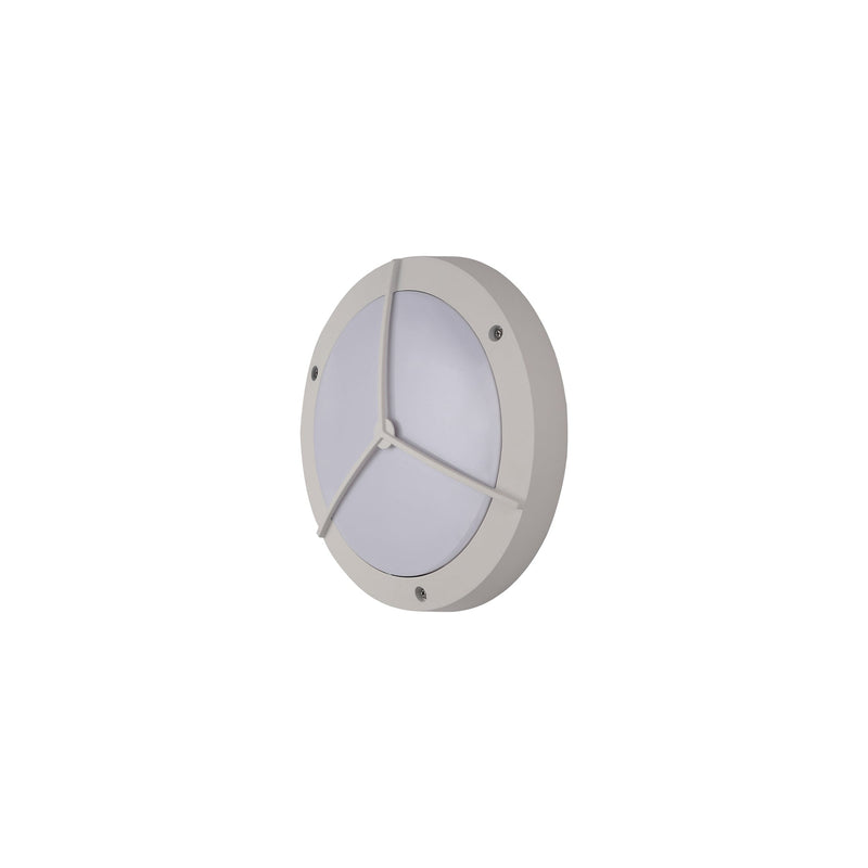 Deco Daru Framed Bulkhead Wall Lamp, 1 Light E27, Sand White, IP54 • D0466