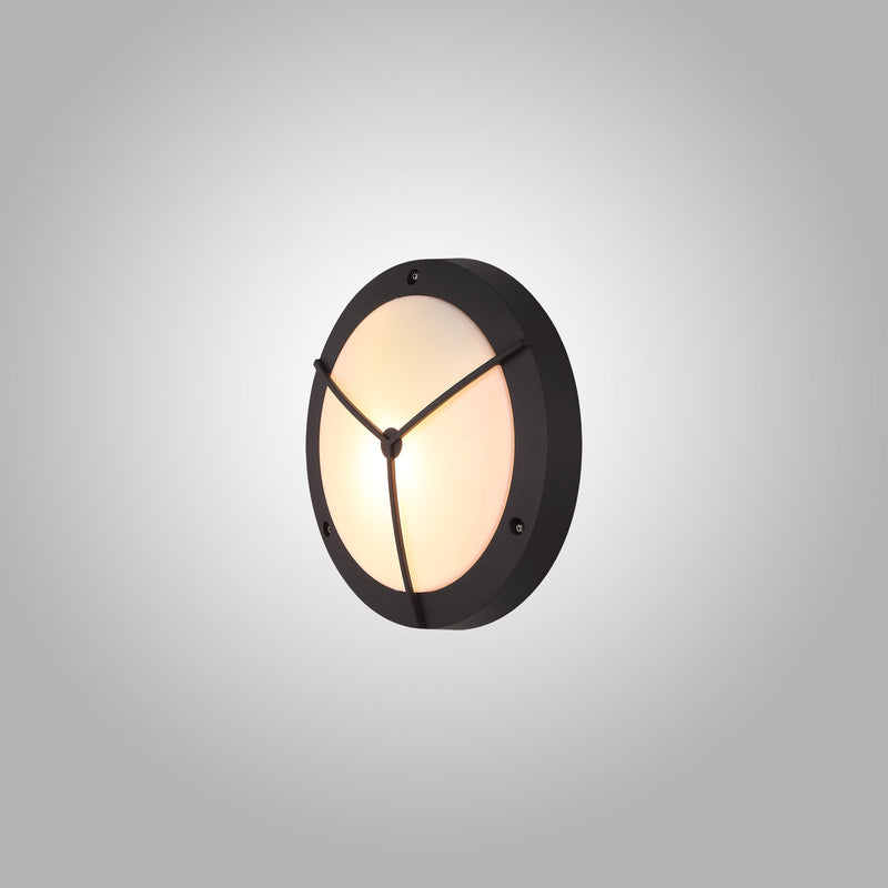 Deco Daru Framed Bulkhead Wall Lamp, 1 Light E27, Anthracite, IP54 • D0467