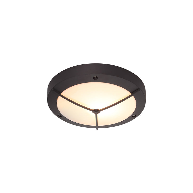 Deco Daru Framed Bulkhead Wall Lamp, 1 Light E27, Anthracite, IP54 • D0467
