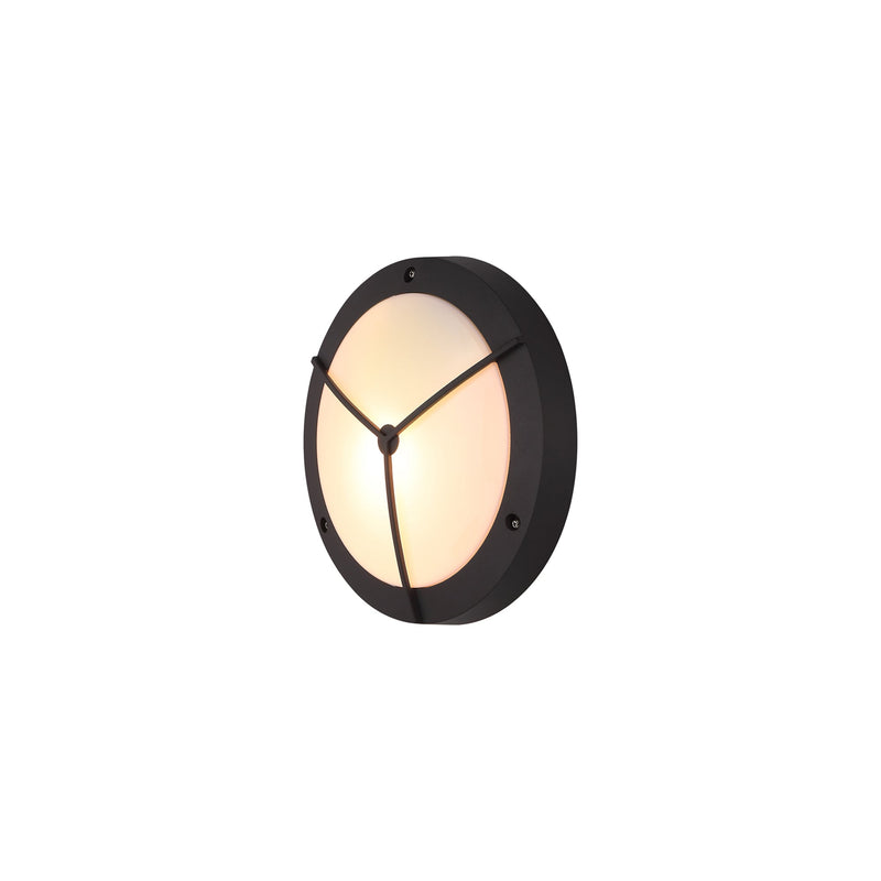 Deco Daru Framed Bulkhead Wall Lamp, 1 Light E27, Anthracite, IP54 • D0467