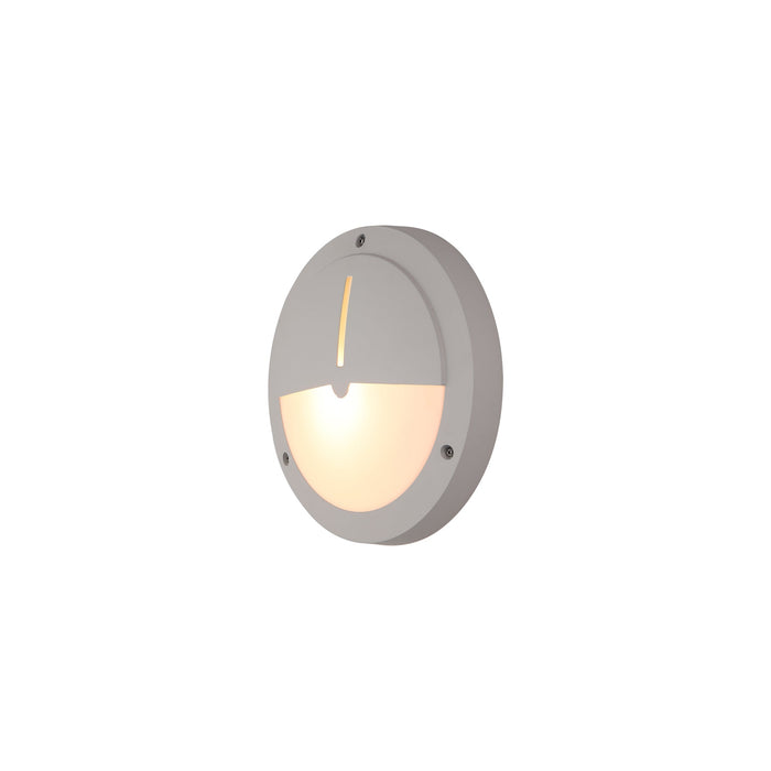 Deco Daru Eyelid Bulkhead Wall Lamp, 1 Light E27, Sand White, IP54 • D0468