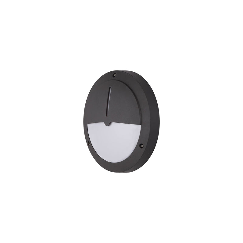 Deco Daru Eyelid Bulkhead Wall Lamp, 1 Light E27, Anthracite, IP54 • D0469