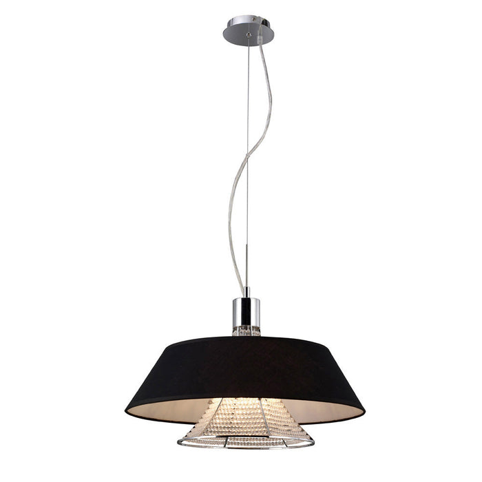 Diyas Davina Pendant With Black Shade 3 Light G9 Polished Chrome/Crystal • IL30041/BL