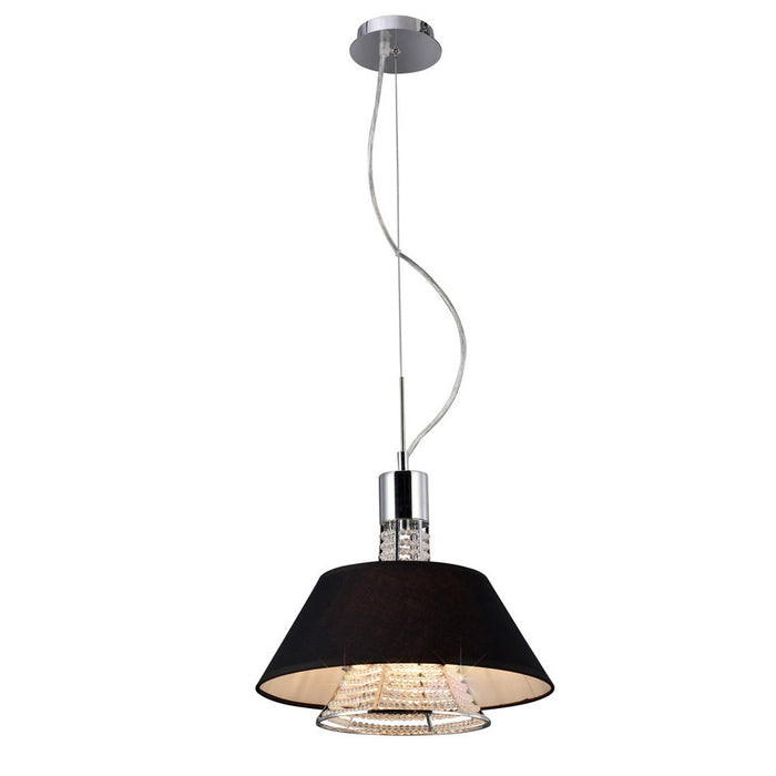 Diyas Davina Pendant With Black Shade 2 Light G9 Polished Chrome/Crystal • IL30042/BL