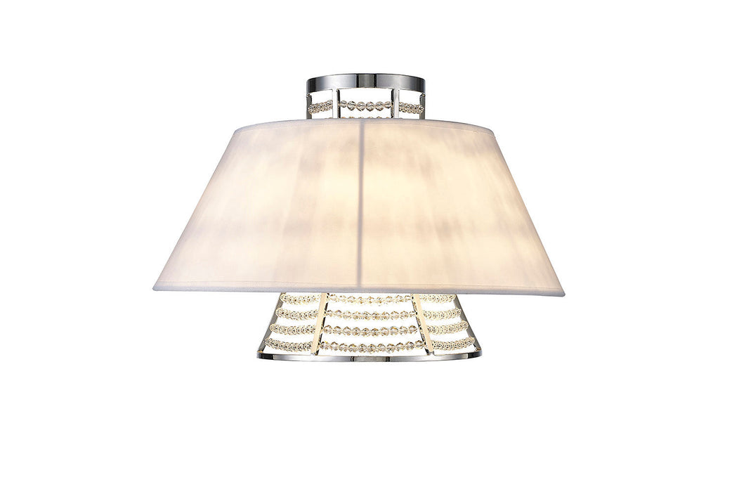 Diyas Davina Wall Lamp With White Shade 2 Light G9 Polished Chrome/Crystal • IL30054/WH