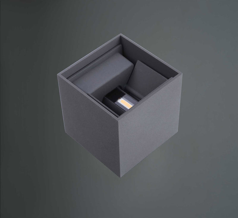 Deco Delia Up & Downward Lighting Wall Light 2x3W LED 3000K Anthracite, 410lm, IP54, 3yrs Warranty • D0457