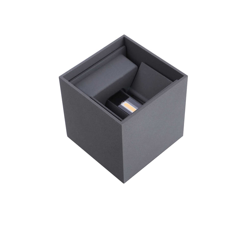 Deco Delia Up & Downward Lighting Wall Light 2x3W LED 3000K Anthracite, 410lm, IP54, 3yrs Warranty • D0457