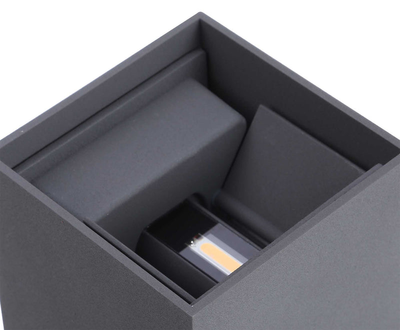 Deco Delia Up & Downward Lighting Wall Light 2x3W LED 3000K Anthracite, 410lm, IP54, 3yrs Warranty • D0457