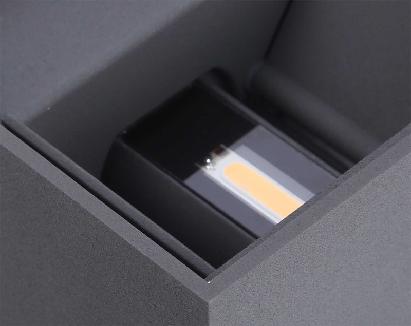 Deco Delia Up & Downward Lighting Wall Light 2x3W LED 3000K Anthracite, 410lm, IP54, 3yrs Warranty • D0457