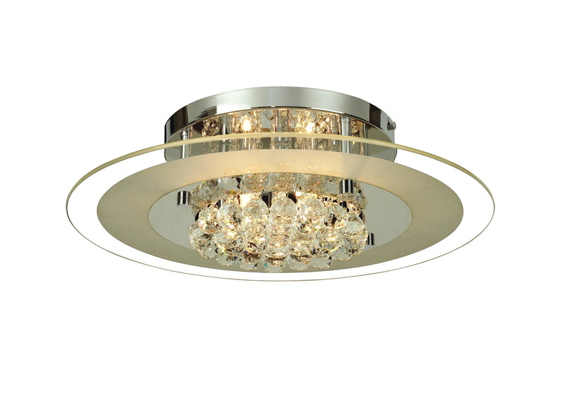 Diyas Delmar Ceiling Round 6 Light G9 Polished Chrome/Glass/Crystal • IL30022