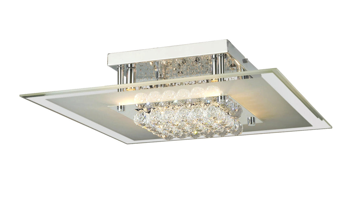Diyas Delmar Ceiling Square 6 Light G9 Polished Chrome/Glass/Crystal • IL30024