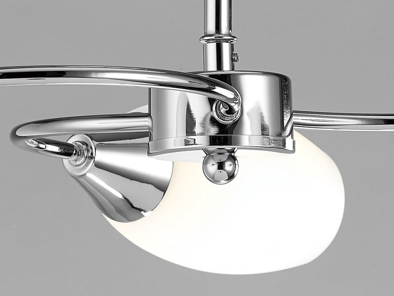 Deco Denia Semi Ceiling 3 Light E14 Polished Chrome/Opal Glass - D0028 • D0028