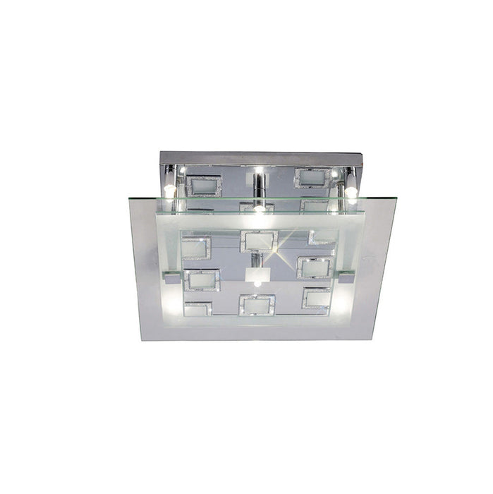 Diyas  Destello Ceiling Square With Square Pattern 6 Light G9 Polished Chrome/Crystal • IL30982