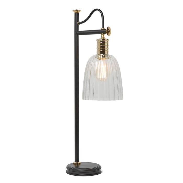 Elstead Lighting DOUILLE-TL-BPB Douille Single Light Table Lamp in Black And Polished Brass Finish