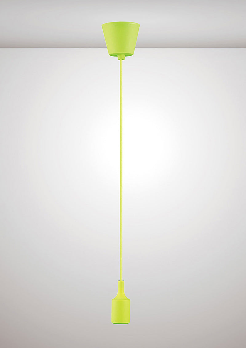 Deco Dreifa 1.5m Suspension Kit 1 Light Green, 90mm Plastic Base and Silicon Lampholder Cover, E27 Max 60W (Maximum Load 2kg) • D0166