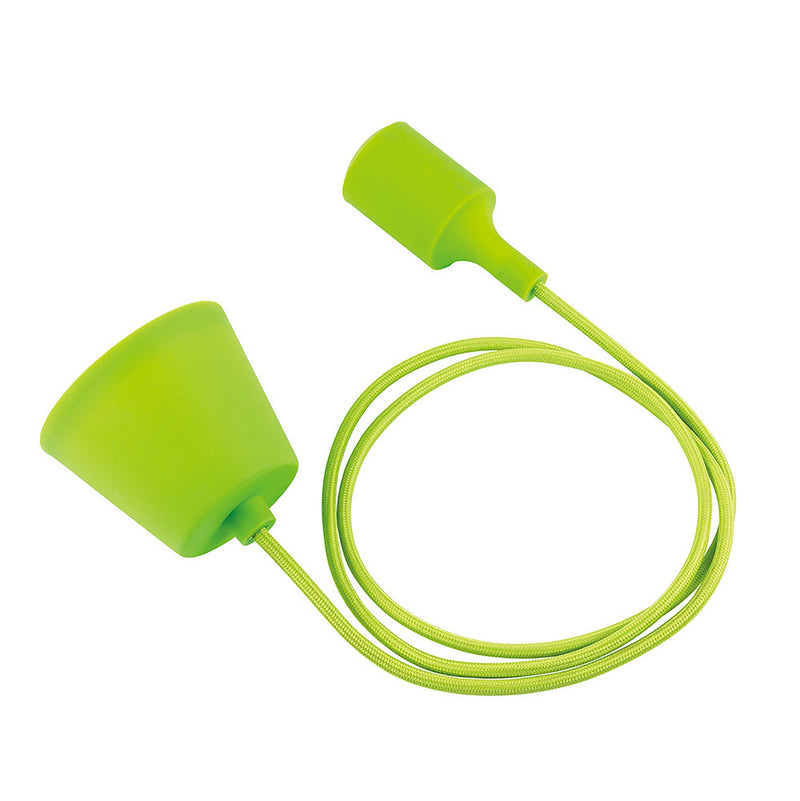 Deco Dreifa 1.5m Suspension Kit 1 Light Green, 90mm Plastic Base and Silicon Lampholder Cover, E27 Max 60W (Maximum Load 2kg) • D0166
