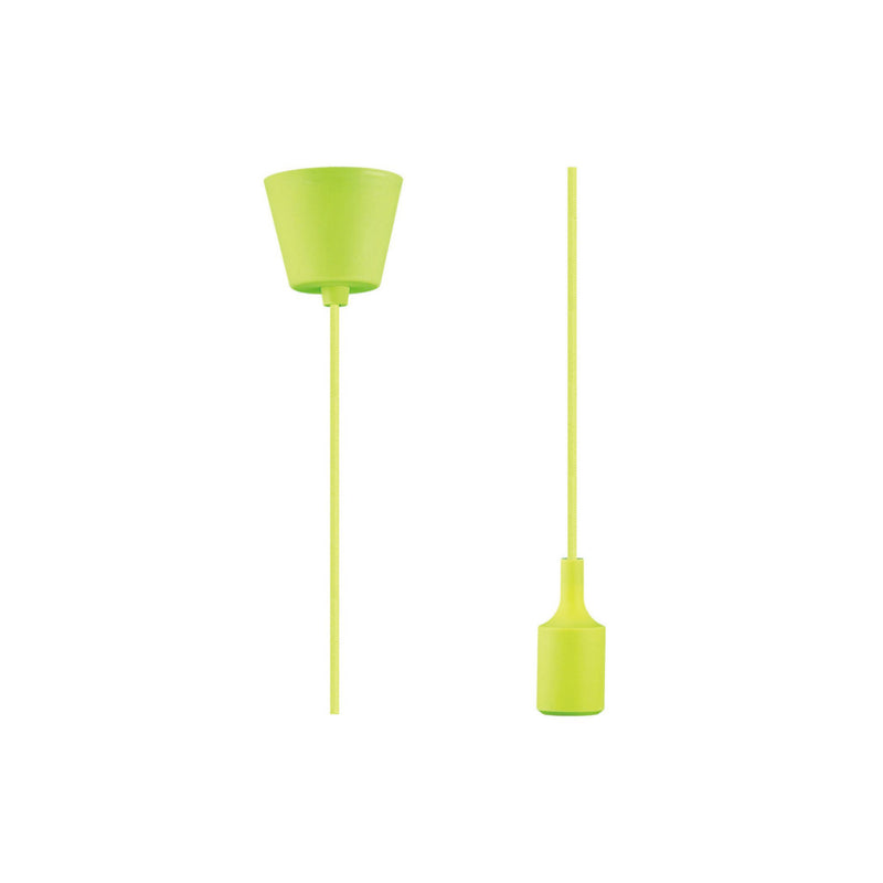 Deco Dreifa 1.5m Suspension Kit 1 Light Green, 90mm Plastic Base and Silicon Lampholder Cover, E27 Max 60W (Maximum Load 2kg) • D0166