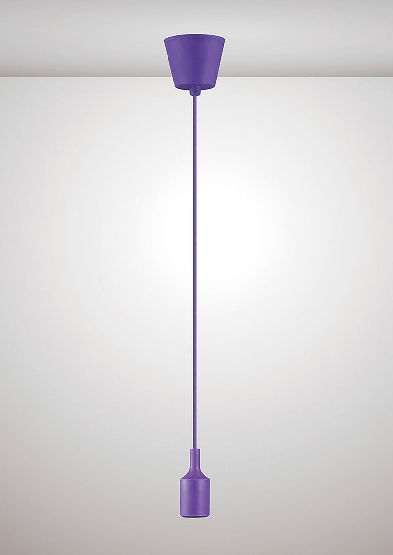 Deco Dreifa 1.5m Suspension Kit 1 Light Purple, 90mm Plastic Base and Silicon Lampholder Cover, E27 Max 60W (Maximum Load 2kg) • D0167