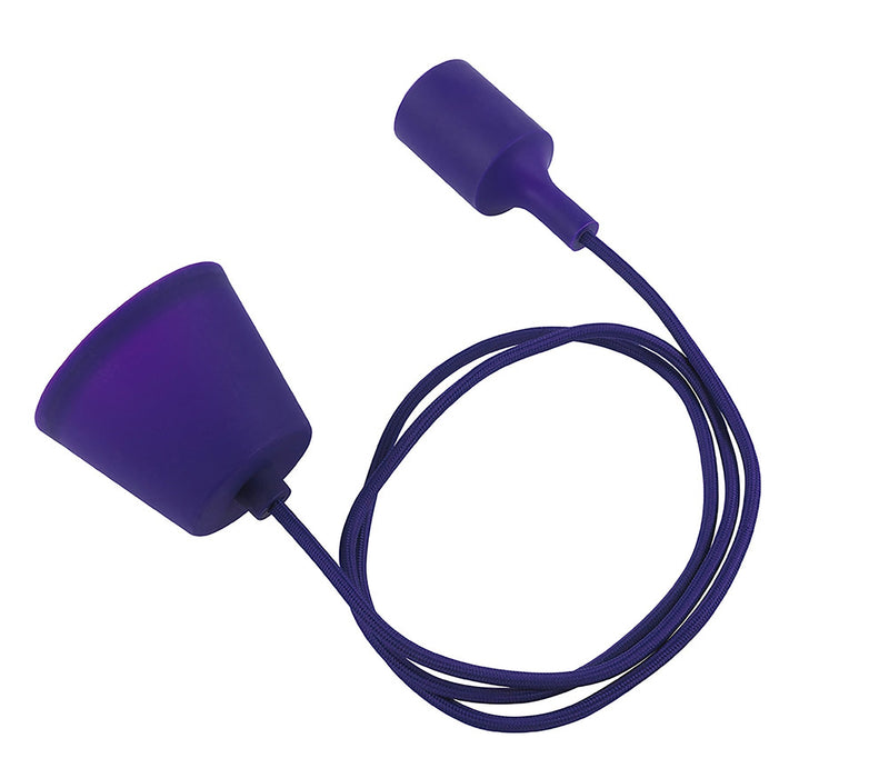 Deco Dreifa 1.5m Suspension Kit 1 Light Purple, 90mm Plastic Base and Silicon Lampholder Cover, E27 Max 60W (Maximum Load 2kg) • D0167