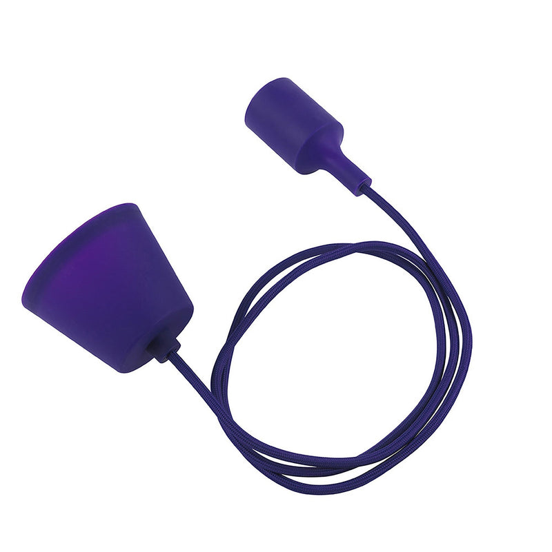Deco Dreifa 1.5m Suspension Kit 1 Light Purple, 90mm Plastic Base and Silicon Lampholder Cover, E27 Max 60W (Maximum Load 2kg) • D0167