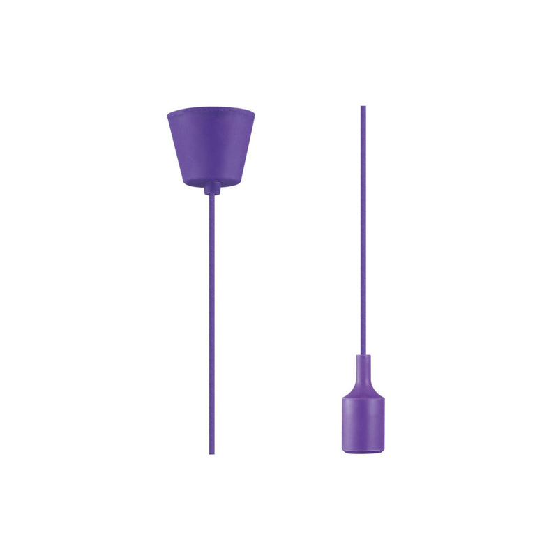 Deco Dreifa 1.5m Suspension Kit 1 Light Purple, 90mm Plastic Base and Silicon Lampholder Cover, E27 Max 60W (Maximum Load 2kg) • D0167