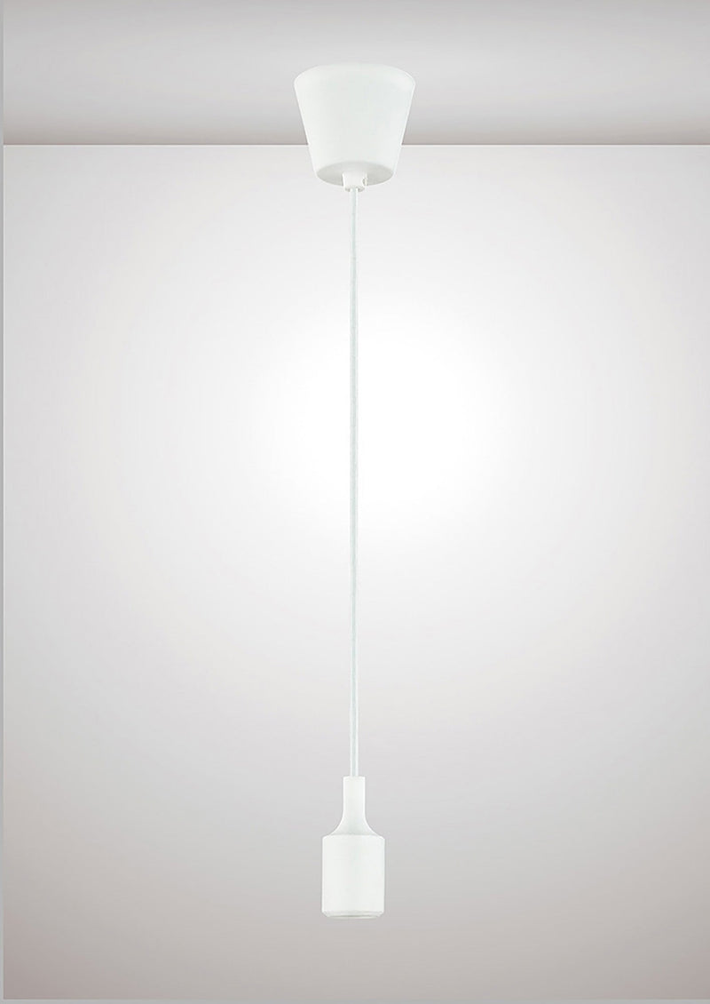 Deco Dreifa 1.5m Suspension Kit 1 Light White,90mm Plastic Base and Silicon Lampholder Cover, E27 Max 60W (Maximum Load 2kg) • D0168