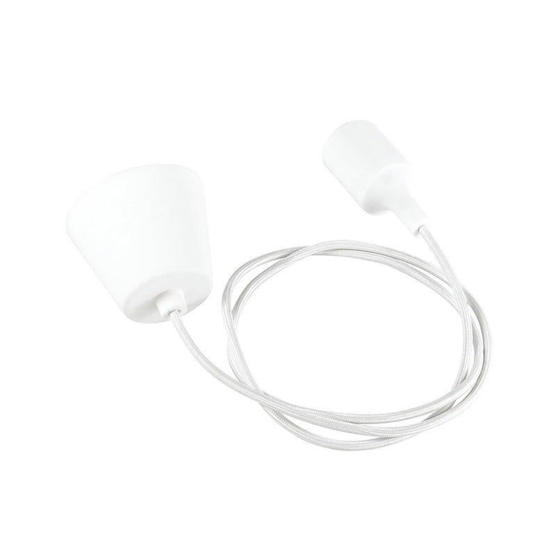 Deco Dreifa 1.5m Suspension Kit 1 Light White,90mm Plastic Base and Silicon Lampholder Cover, E27 Max 60W (Maximum Load 2kg) • D0168