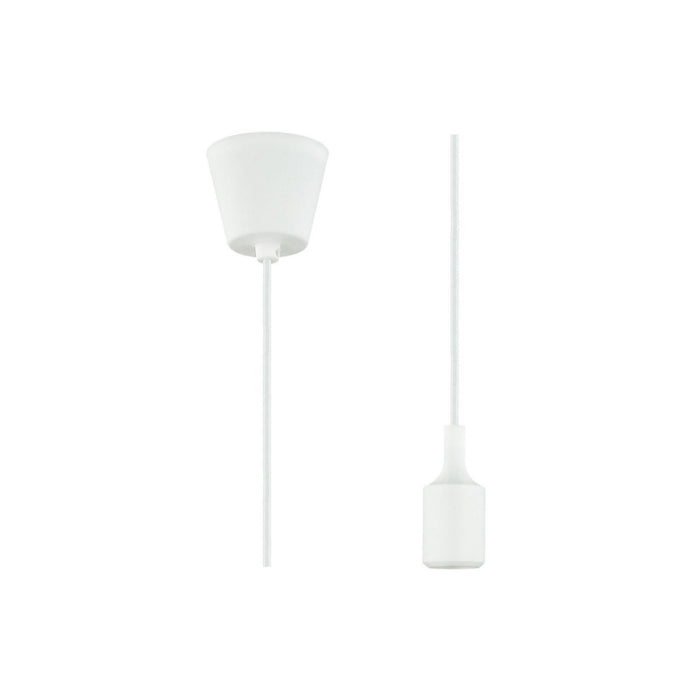 Deco Dreifa 1.5m Suspension Kit 1 Light White,90mm Plastic Base and Silicon Lampholder Cover, E27 Max 60W (Maximum Load 2kg) • D0168