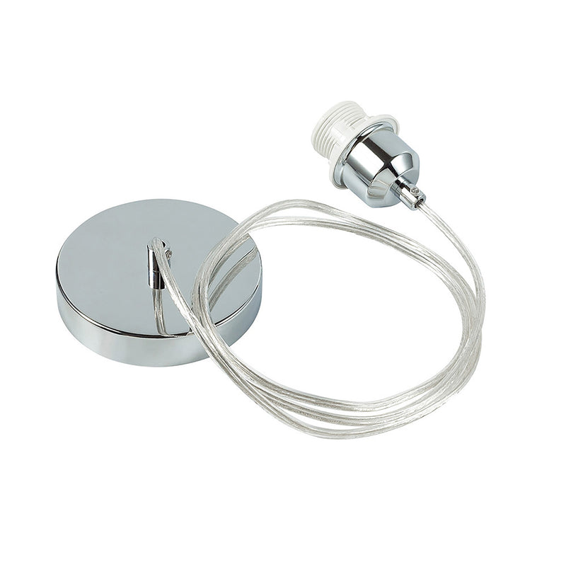 Deco Dreifa 1.5m Suspension Kit 1 Light Polished Chrome/Clear Cable, E27 Max 60W (Maximum Load 2kg) • D0178