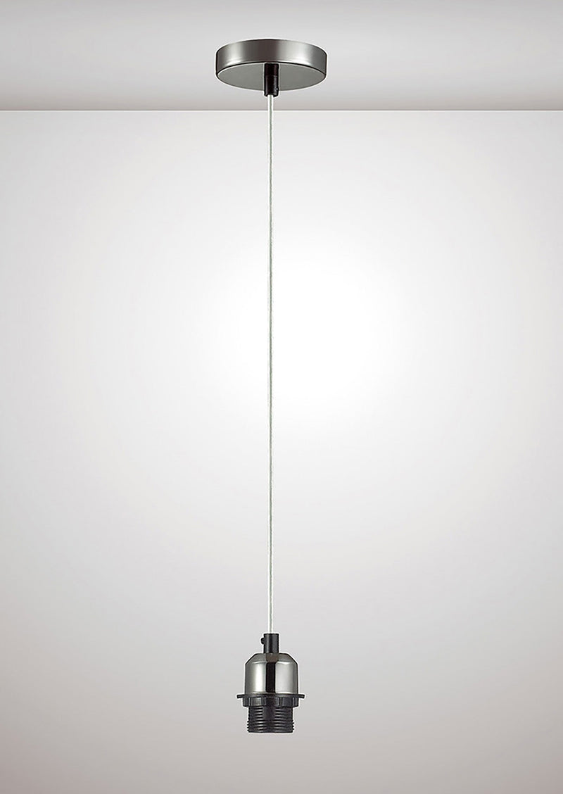 Deco Dreifa 1.5m Suspension Kit 1 Light Black Chrome/Clear Cable, E27 Max 60W (Maximum Load 2kg) • D0180