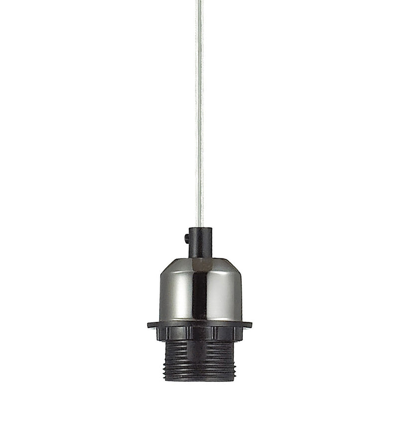 Deco Dreifa 1.5m Suspension Kit 1 Light Black Chrome/Clear Cable, E27 Max 60W (Maximum Load 2kg) • D0180