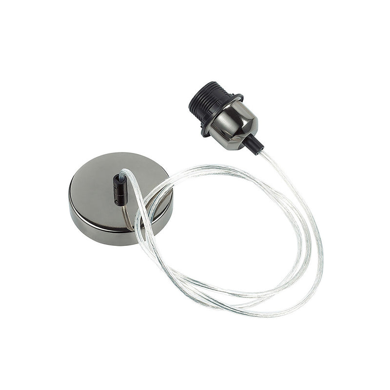 Deco Dreifa 1.5m Suspension Kit 1 Light Black Chrome/Clear Cable, E27 Max 60W (Maximum Load 2kg) • D0180