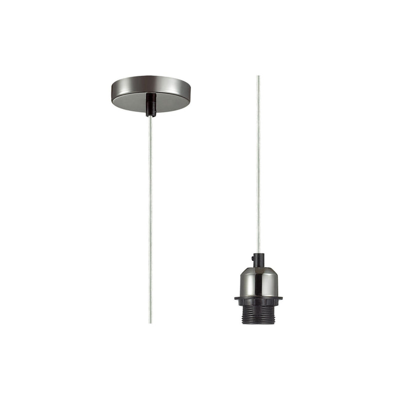 Deco Dreifa 1.5m Suspension Kit 1 Light Black Chrome/Clear Cable, E27 Max 60W (Maximum Load 2kg) • D0180