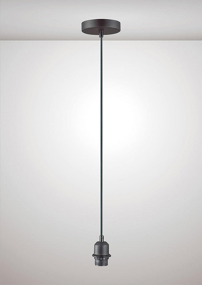 Deco Dreifa 1.5m Suspension Kit 1 Light Black/Black Cable, E27 Max 60W (Maximum Load 2kg) • D0193