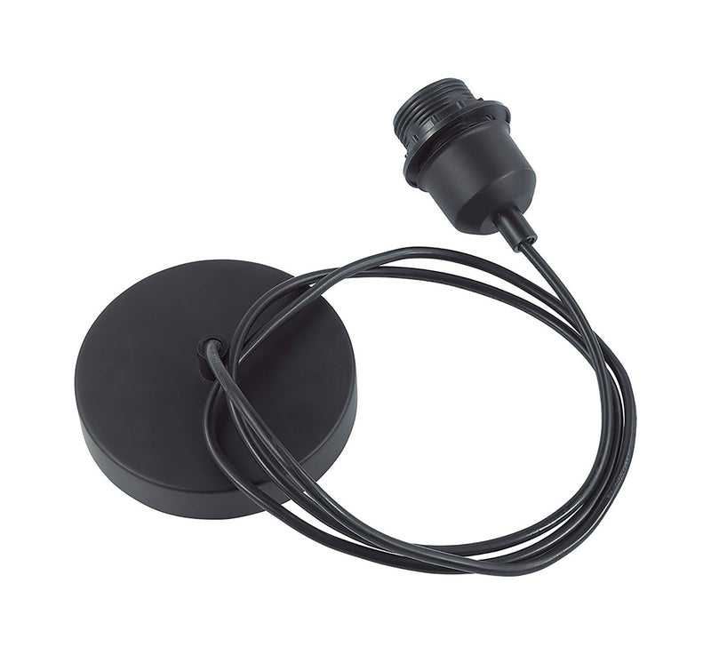 Deco Dreifa 1.5m Suspension Kit 1 Light Black/Black Cable, E27 Max 60W (Maximum Load 2kg) • D0193