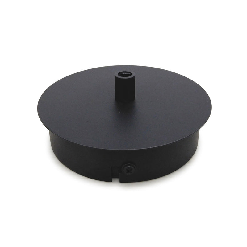 Deco Dreifa Ceiling Box Matt Black, c/w Cable Grip, Earth Wire & 3 Pole Terminal Block • D0382