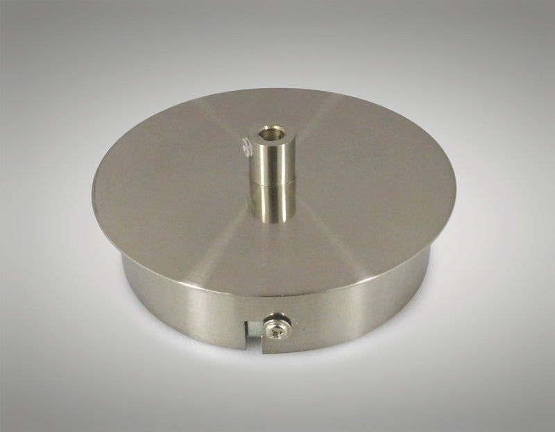 Deco Dreifa Ceiling Box Satin Nickel, c/w Cable Grip, Earth Wire & 3 Pole Terminal Block • D0385
