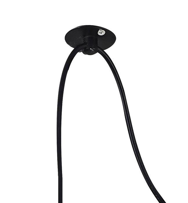 Deco Dreifa 2m Pendant, 3 Light Black/Black Cable, E27 Max 60W, c/w Distribution Box & Cable Support Brackets • D0630