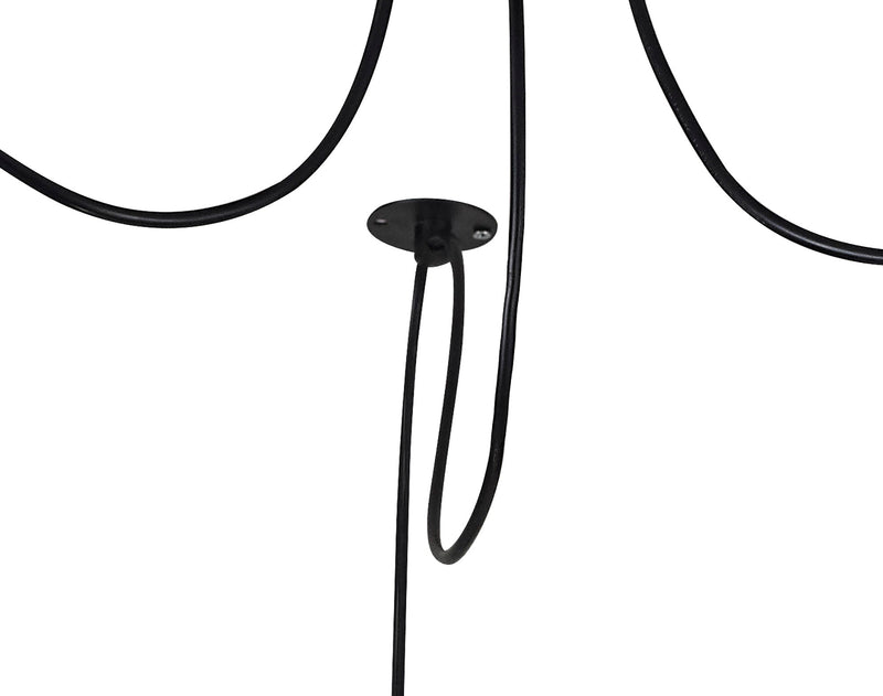 Deco Dreifa 2m Pendant, 3 Light Black/Black Cable, E27 Max 60W, c/w Distribution Box & Cable Support Brackets • D0630