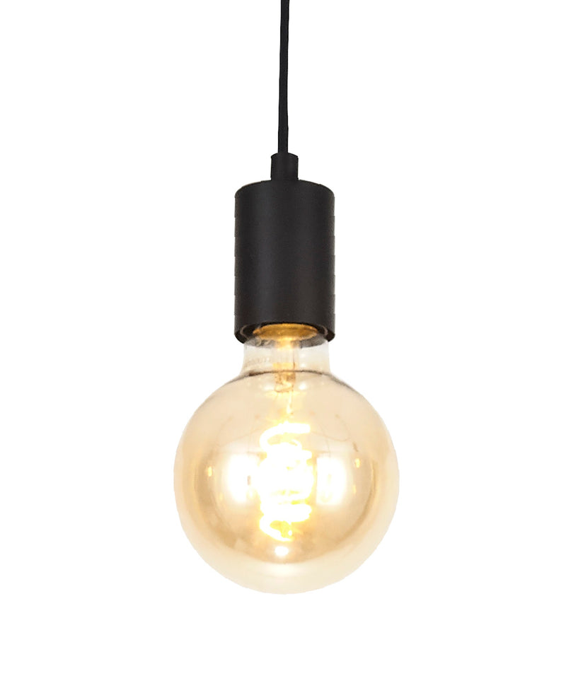 Deco Dreifa 2m Pendant, 7 Light Black/Black Cable, E27 Max 60W, c/w Distribution Box & Cable Support Brackets • D0632