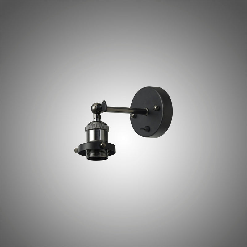 Deco Dreifa Switched Wall Light 1 Light Black/Black Chrome, E27 • D0701