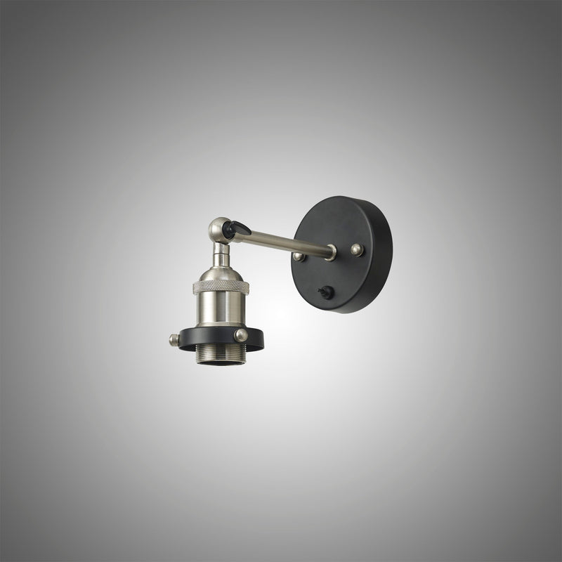 Deco Dreifa Switched Wall Light 1 Light Black/Satin Nickel, E27 • D0703