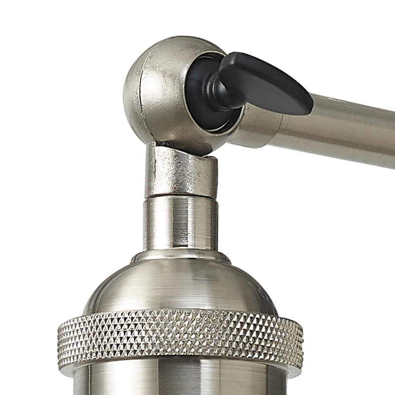 Deco Dreifa Switched Wall Light 1 Light Black/Satin Nickel, E27 • D0703