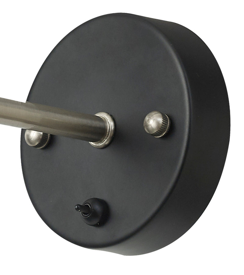 Deco Dreifa Switched Wall Light 1 Light Black/Satin Nickel, E27 • D0703