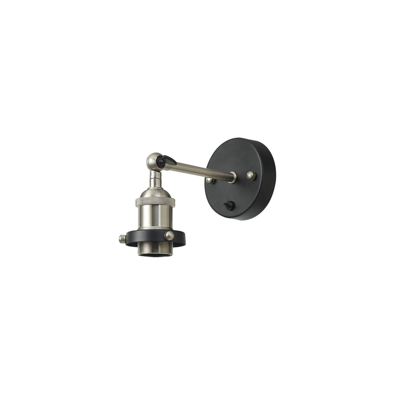 Deco Dreifa Switched Wall Light 1 Light Black/Satin Nickel, E27 • D0703