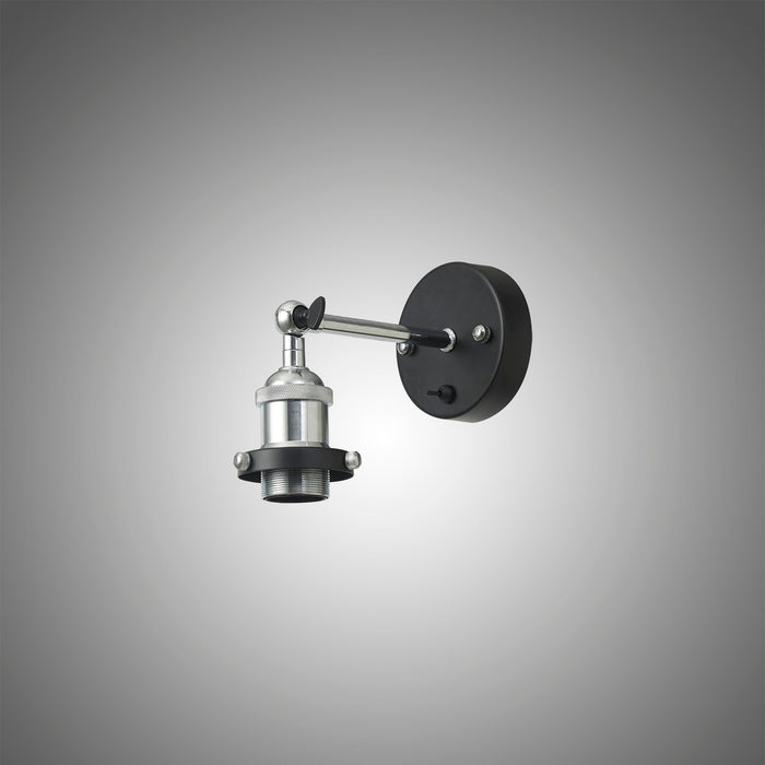 Deco Dreifa Switched Wall Light 1 Light Black/Polished Chrome, E27 • D0704