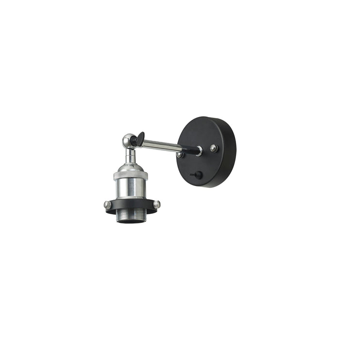 Deco Dreifa Switched Wall Light 1 Light Black/Polished Chrome, E27 • D0704