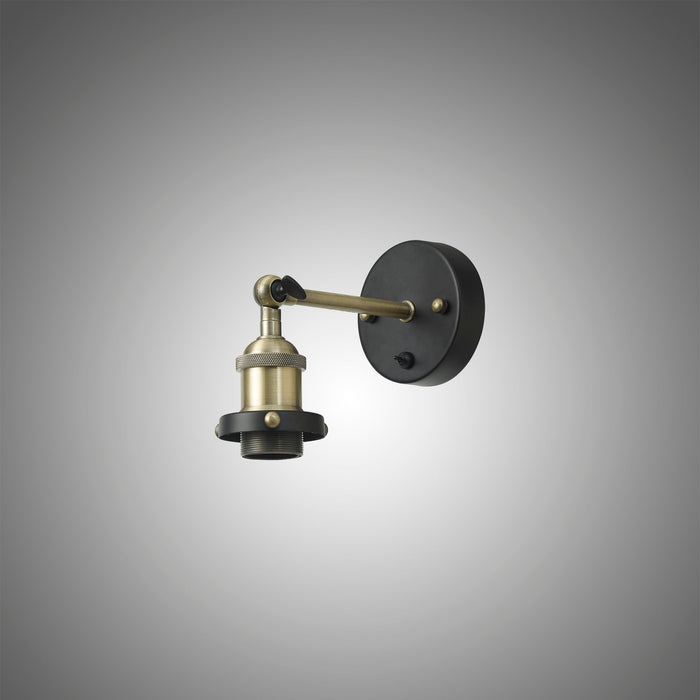 Deco Dreifa Switched Wall Light 1 Light Black/Antique Brass, E27 • D0705